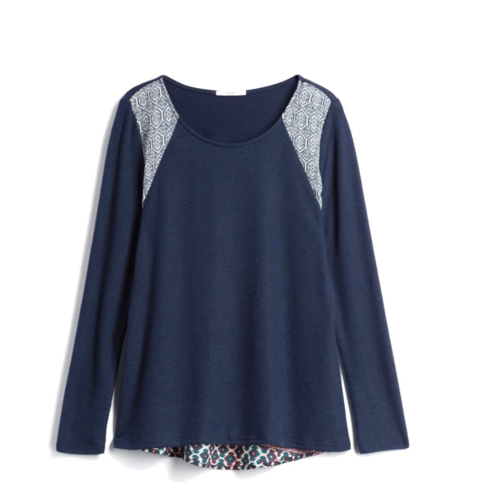 Printed Back Knit Top